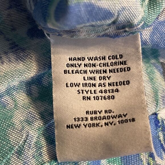 Ruby Rd. Women’s Jacket Size 12 Button Up Lightweight Blue Green Floral Print - Picture 11 of 12